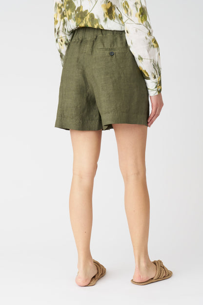 Women's High-Waist Linen Shorts – Caffe Soft Fade, view 4