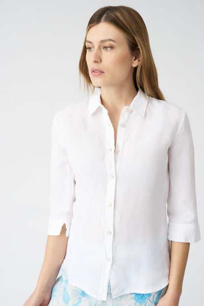 Women's Bria Linen Shirt – White, view 2