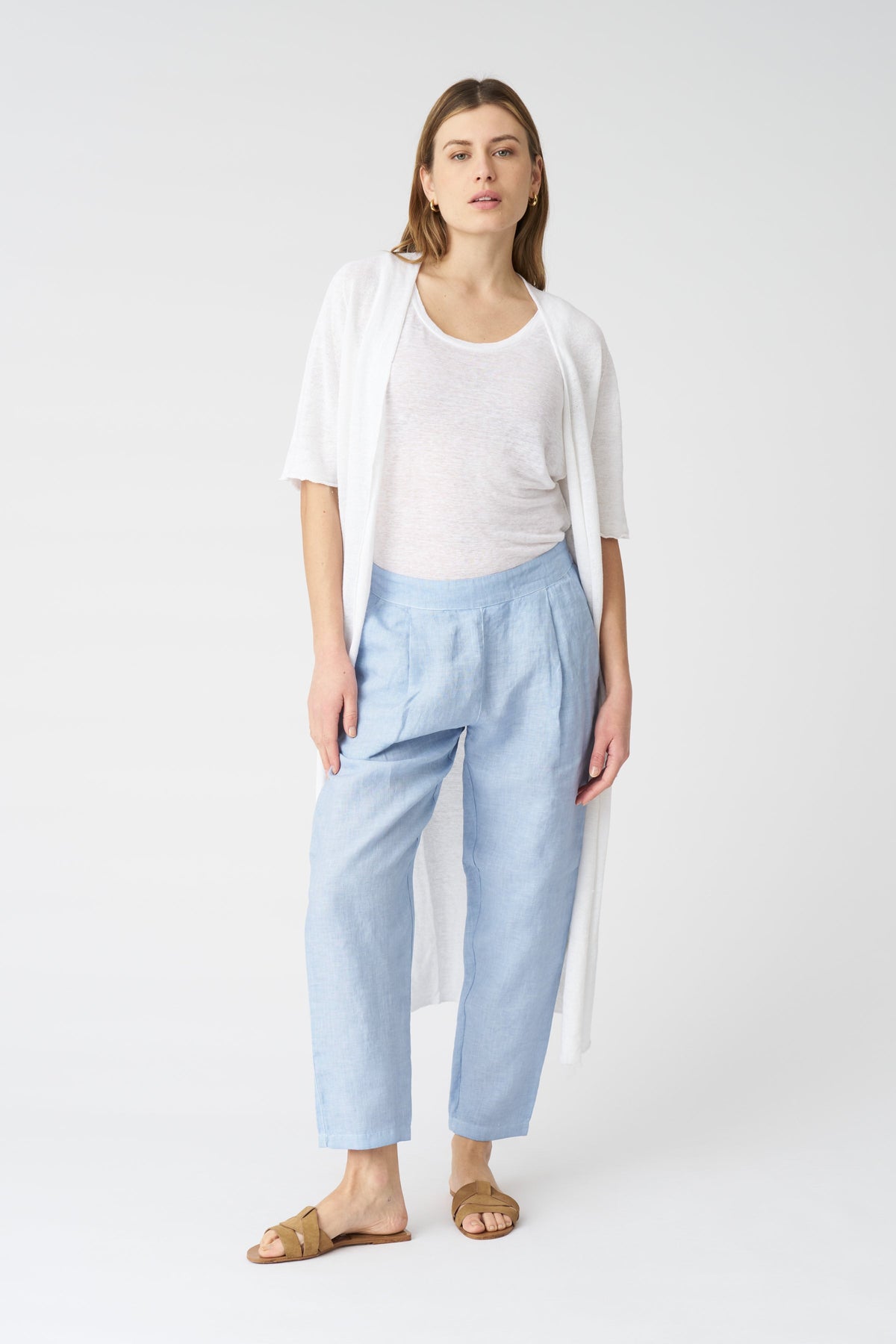 Women's Alessa Boyfriend Linen Pants – Sea Soft Fade, view 1