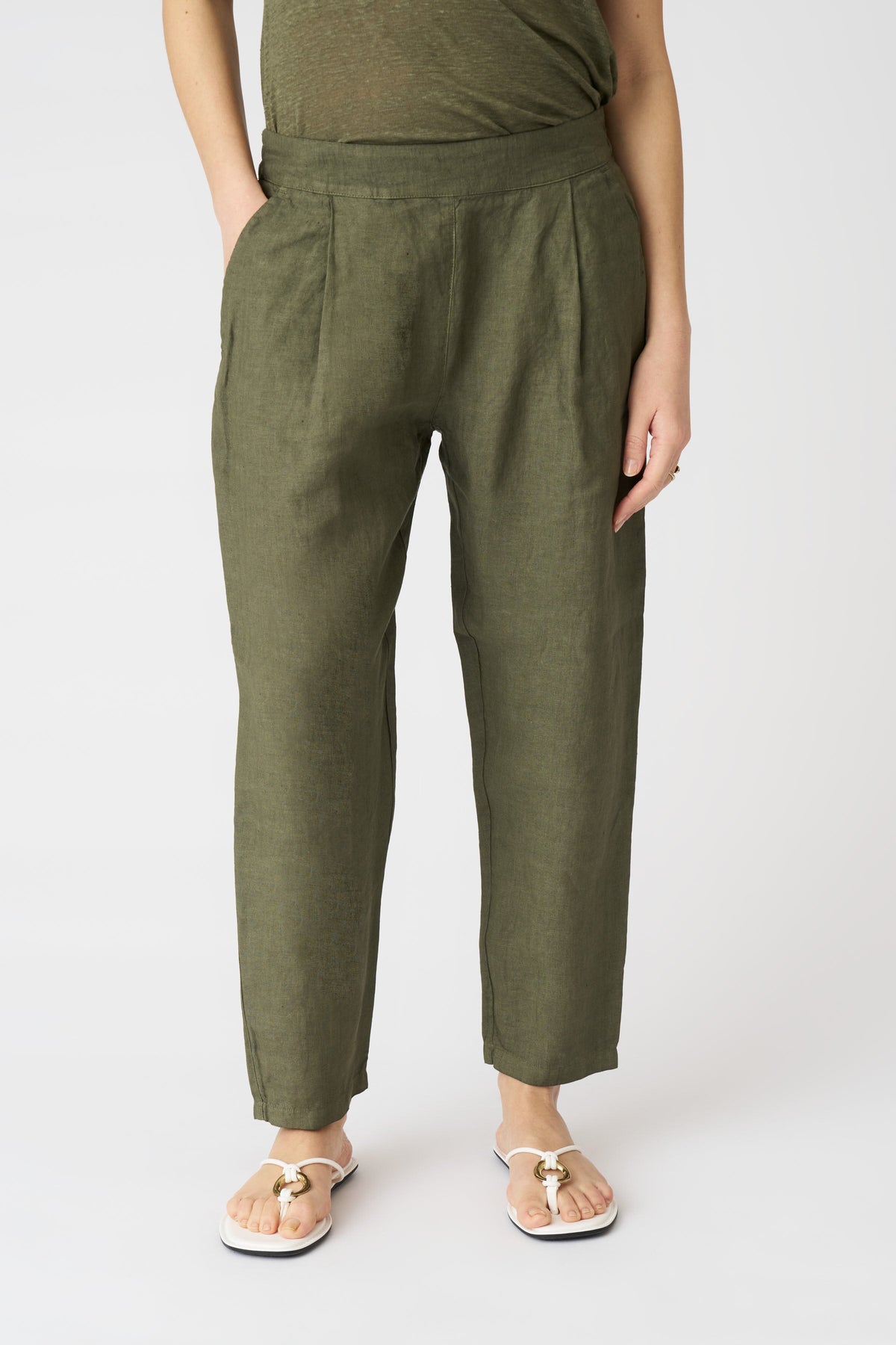Women's Alessa Boyfriend Linen Pants – Caffe Soft Fade, view 3