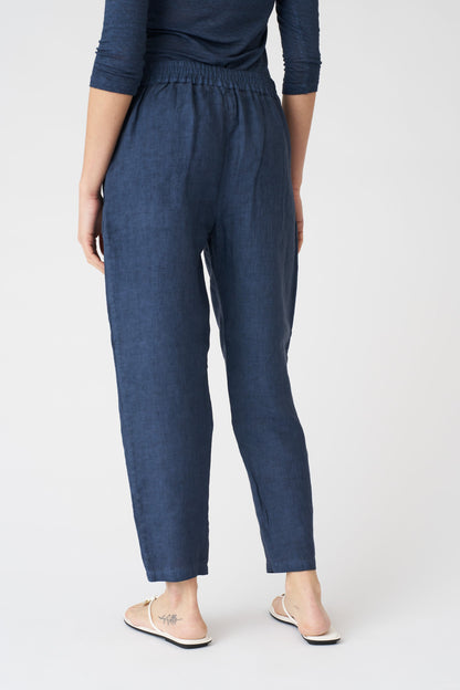 Women's Alessa Boyfriend Linen Pants – Navy Fade, view 4