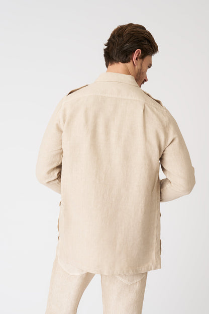 Men's Linen Safari Jacket – Sand, view 4