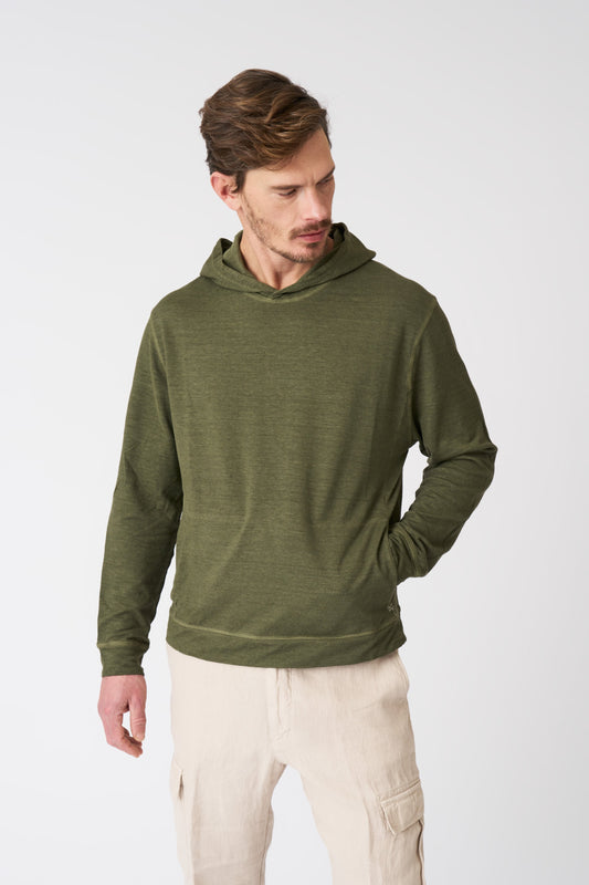 Men's Linen Hoodie with Pocket – Caffe Soft Fade, view 1