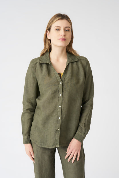 Women's Lily Linen Shirt – Caffe Soft Fade, view 1