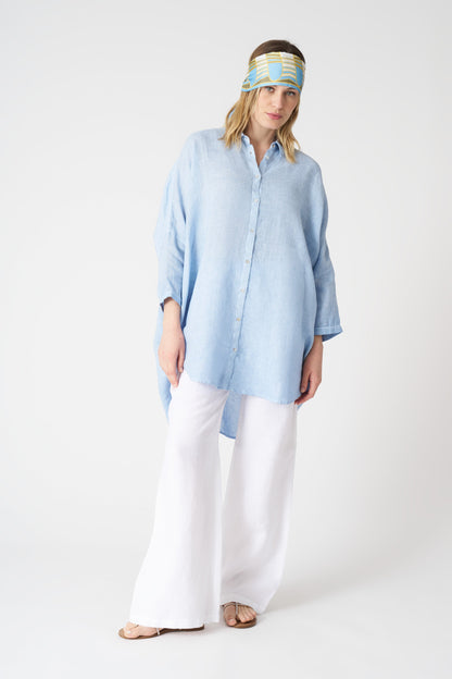 Women's Simona Linen Shirt – Sea Soft Fade, view 3