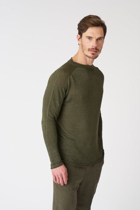 Men's Linen Crewneck Sweater – Caffe Soft Fade, view 1