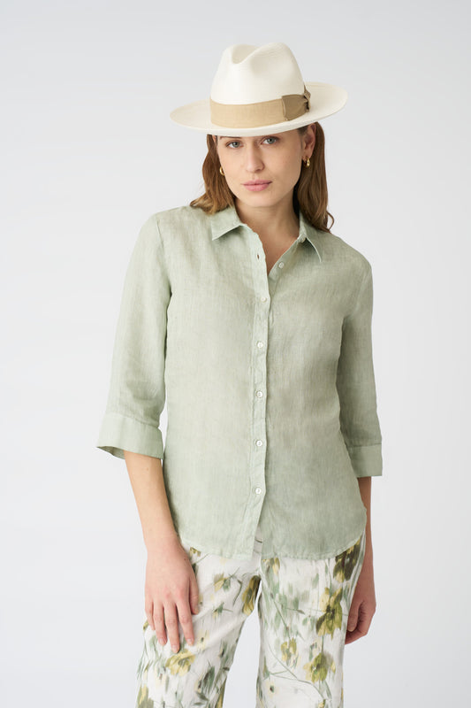 Women's Bria Linen Shirt – Pistache Soft Fade, view 1