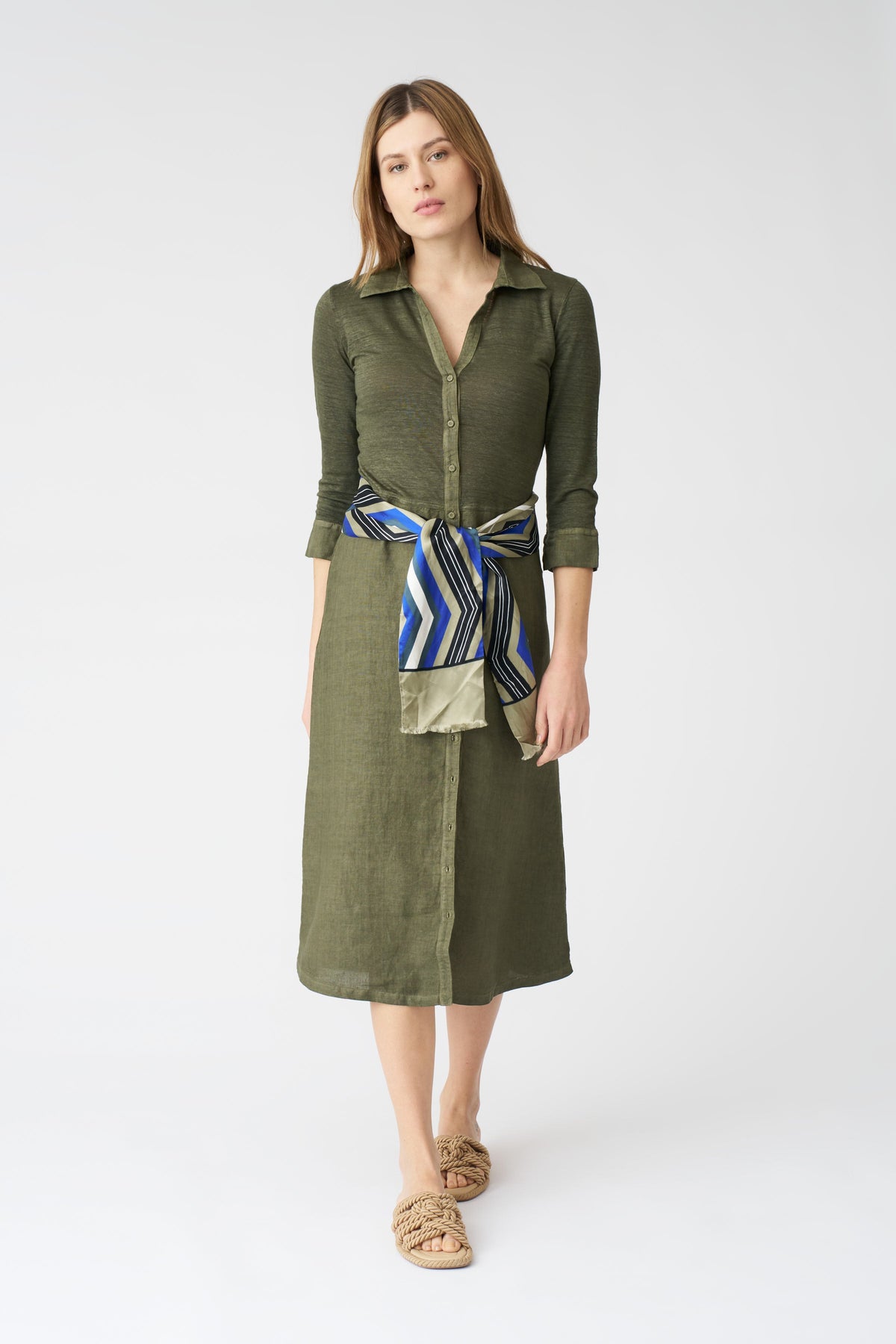 Women's 'Kat' Linen Shirt Dress – Caffe Soft Fade, view 3