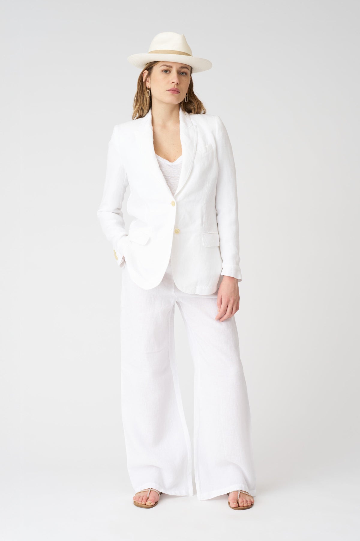 Women's Valentina Linen Jacket – White, view 3