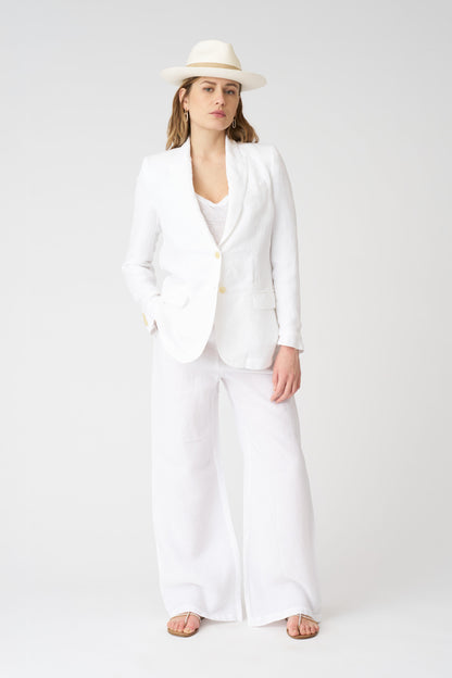 Women's Valentina Linen Jacket – White, view 3