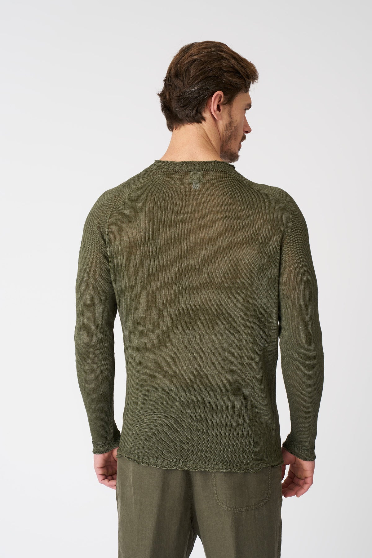 Men's Linen Crewneck Sweater – Caffe Soft Fade, view 4