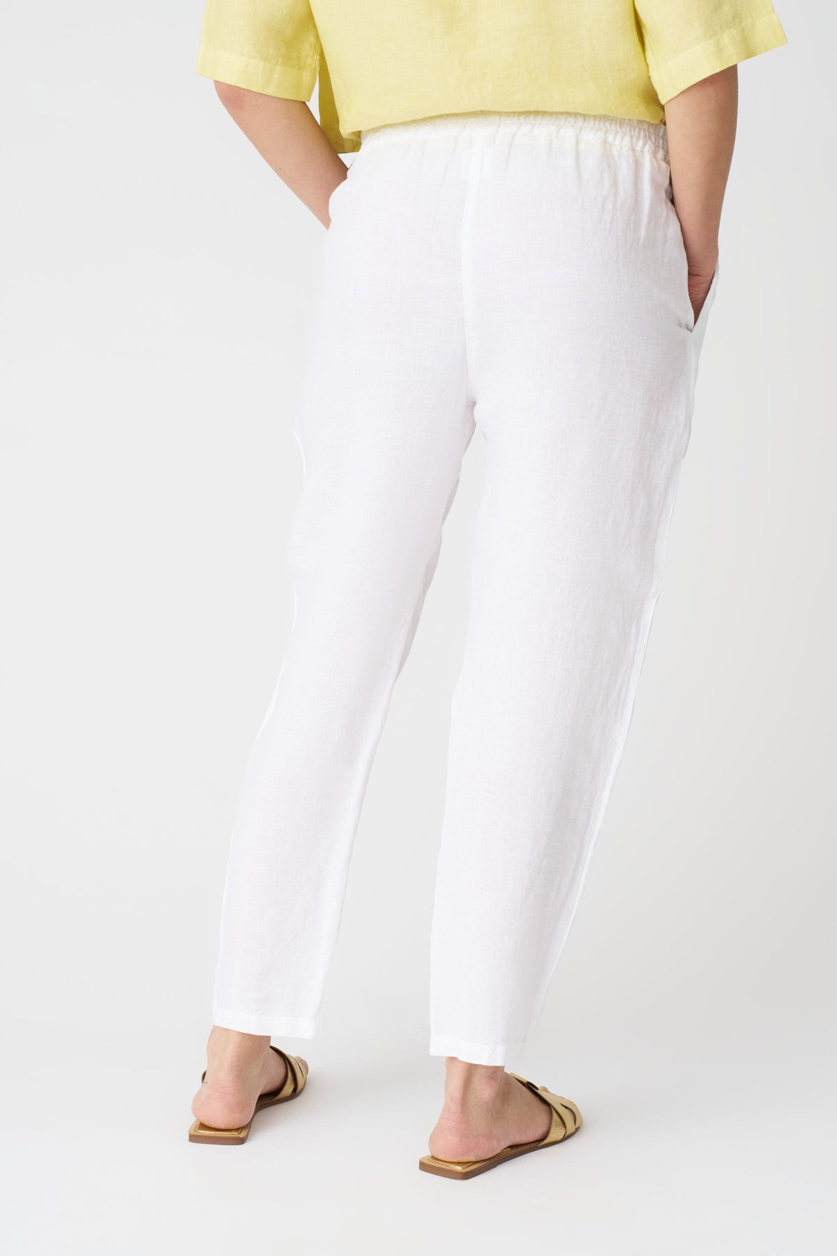 Women's Alessa Linen Pants – White, view 4