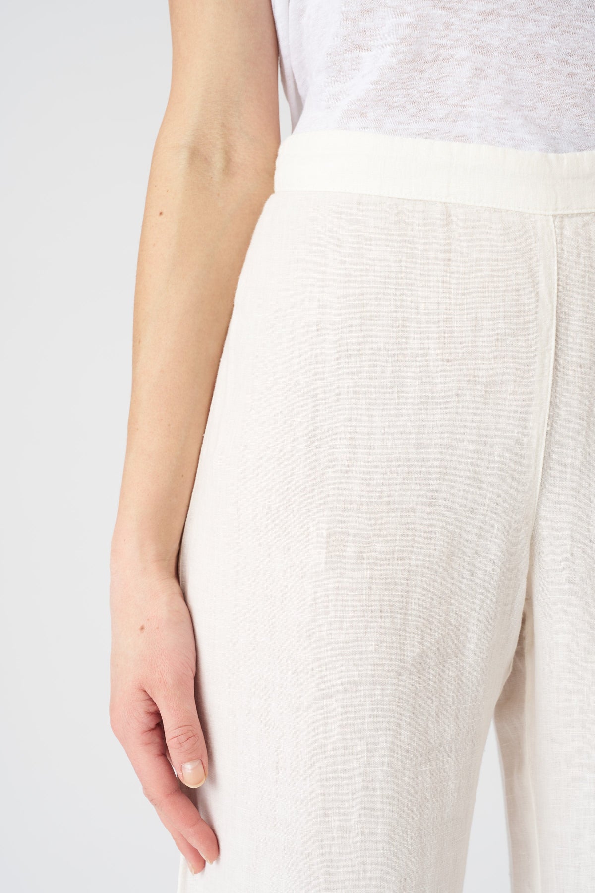Women's Roma Linen Pants – Milk, view 2