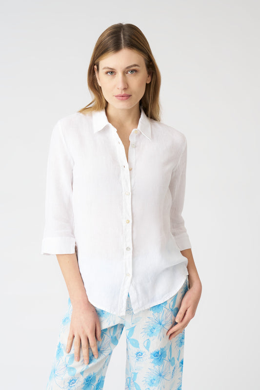 Women's Bria Linen Shirt – White, view 1
