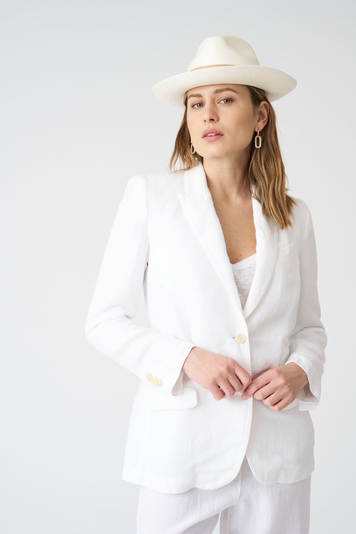 Women's Valentina Linen Jacket – White, view 1