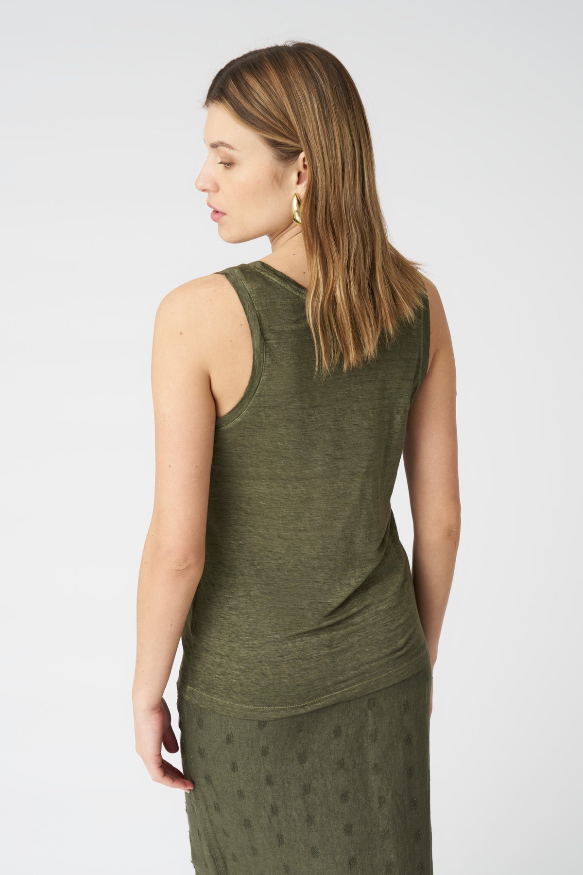 Women's Mila Linen Tank Top – Caffe Soft Fade, view 4