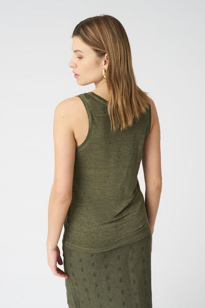 Women's Mila Linen Tank Top – Caffe Soft Fade, view 4