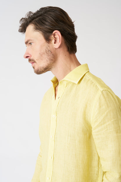 Men's Melange Slim Fit Linen Shirt – Sun Soft Fade, view 2