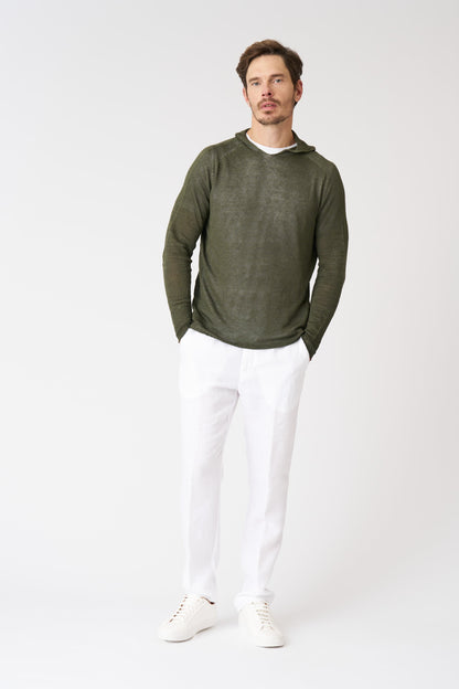 Men's Linen Hooded Sweater – Caffe Soft Fade, view 3