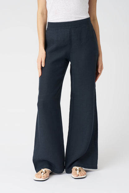 Women's Roma Linen Pants – Night Blue, view 3