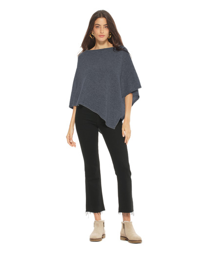 Women's Pure Cashmere Capelet Poncho Charcoal