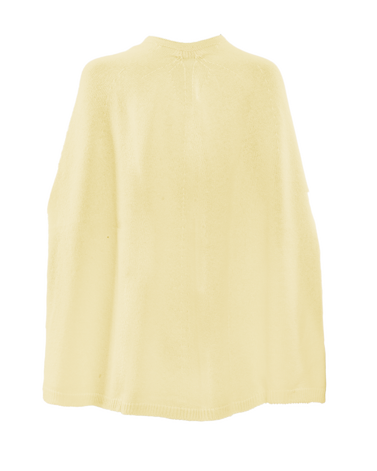 Women's Pure Cashmere Elegant Cable Knit Poncho Butter Yellow