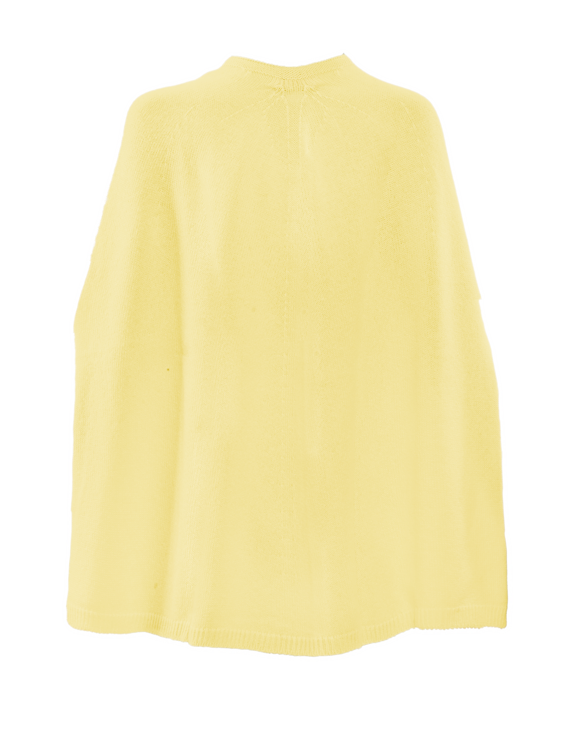 Women's Pure Cashmere Elegant Cable Knit Poncho Lemon Yellow