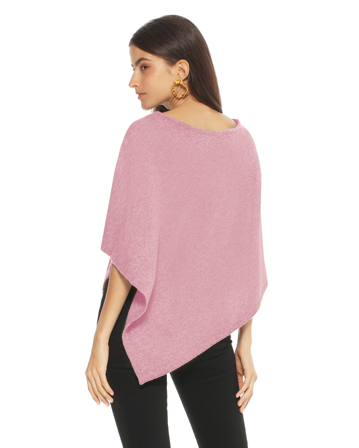 Women's Pure Cashmere Capelet Poncho Baby Pink