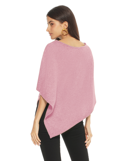 Women's Pure Cashmere Capelet Poncho Baby Pink