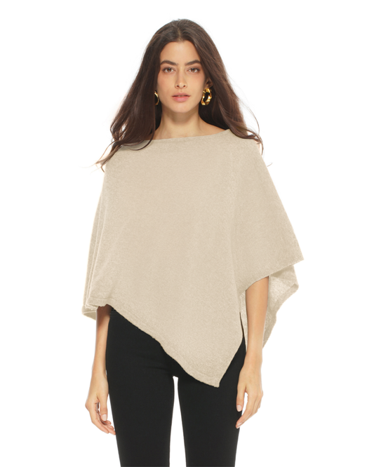 Women's Pure Cashmere Capelet Poncho Beige