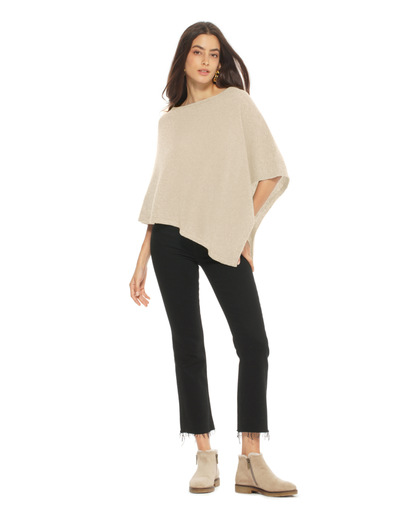 Women's Pure Cashmere Capelet Poncho Beige