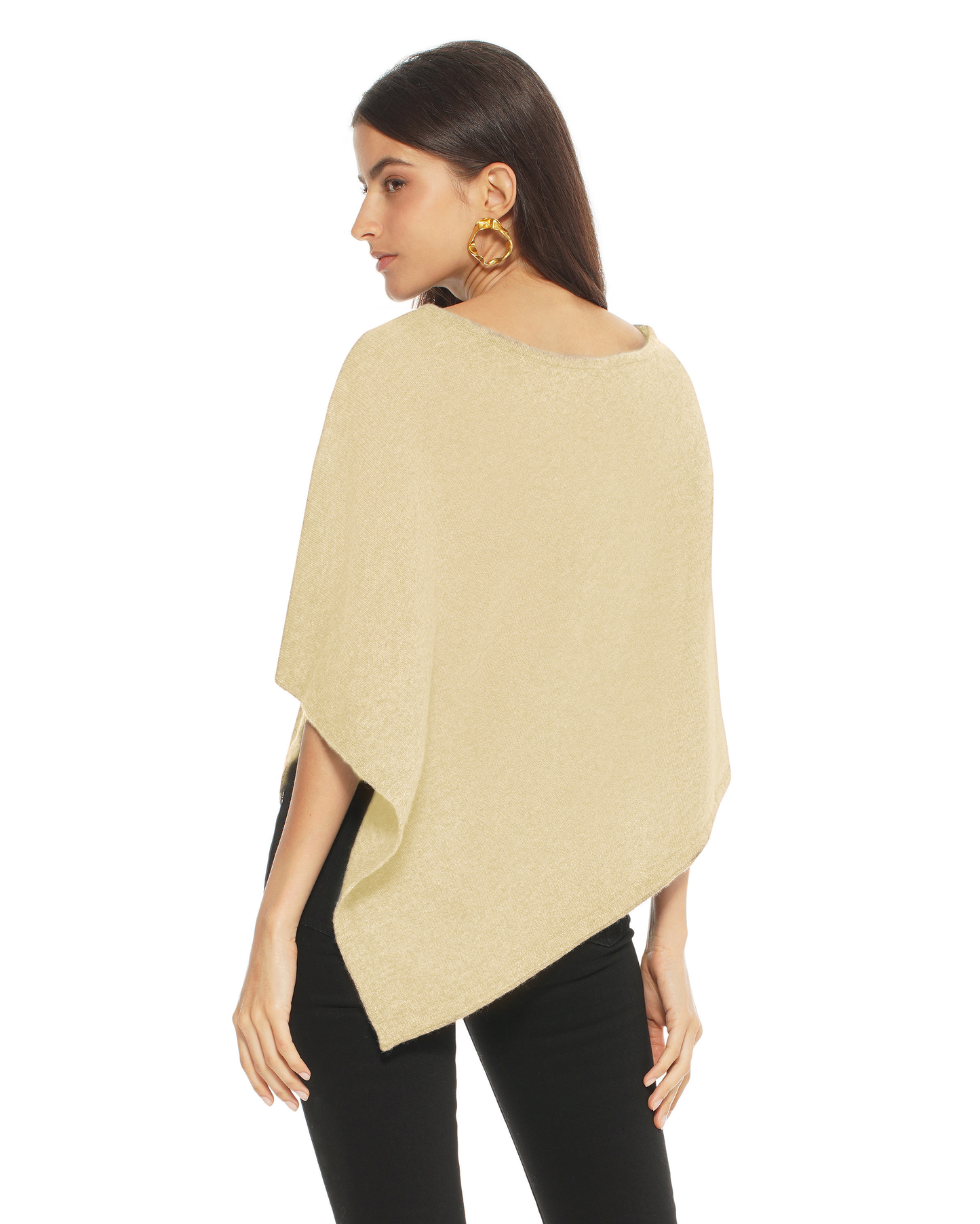 Women's Pure Cashmere Capelet Poncho Butter Yellow