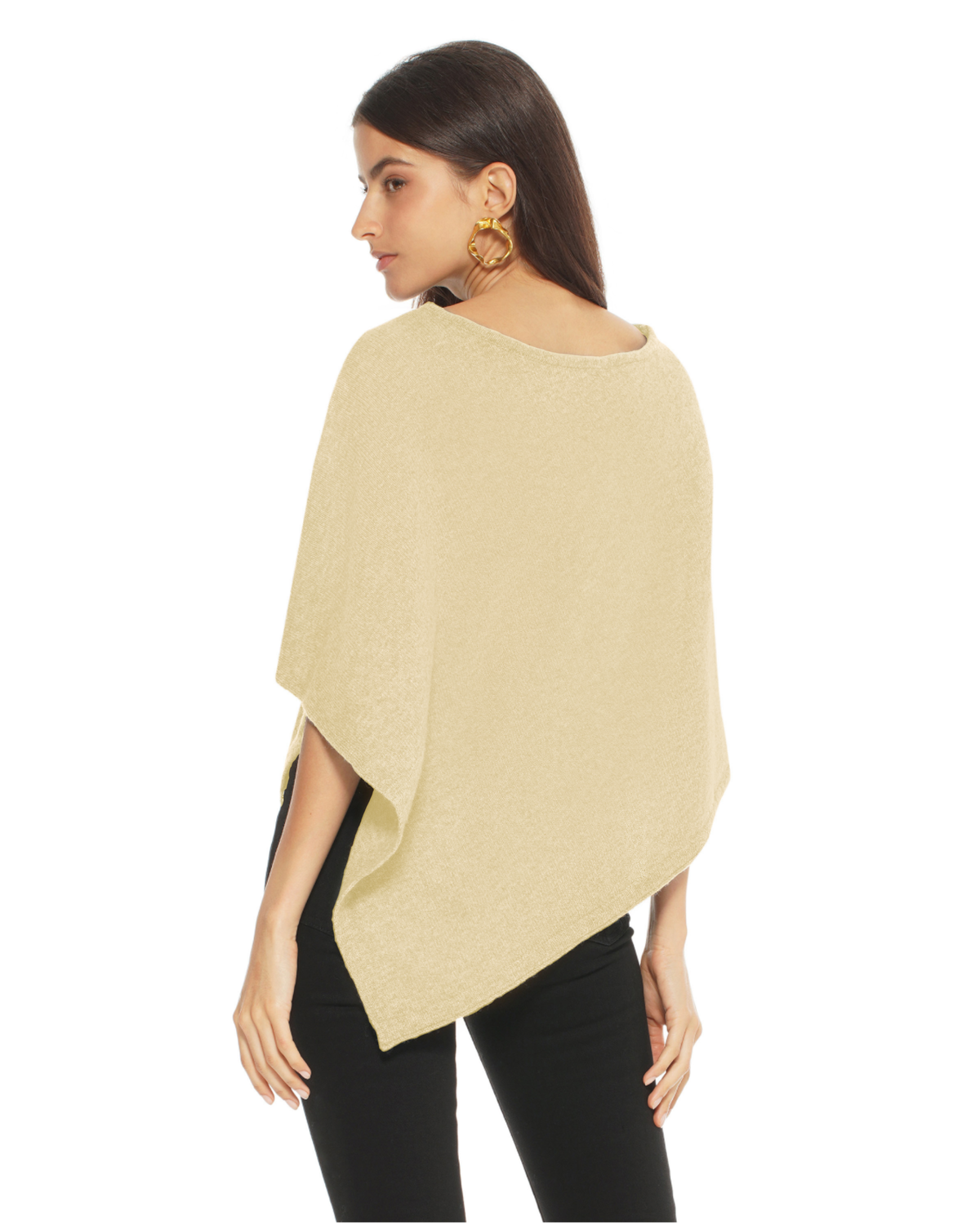 Women's Pure Cashmere Capelet Poncho Butter Yellow