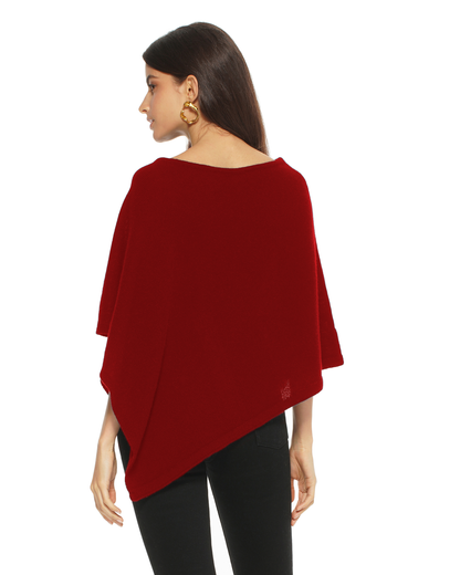 Women's Pure Cashmere Capelet Poncho Chianti