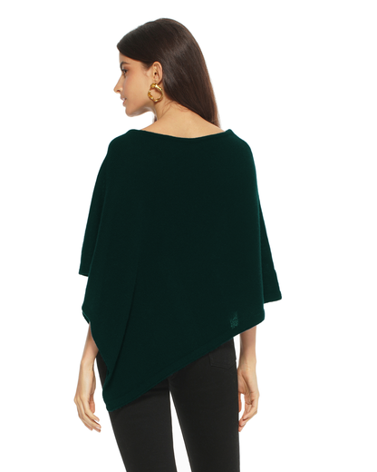 Women's Pure Cashmere Capelet Poncho Forest Green