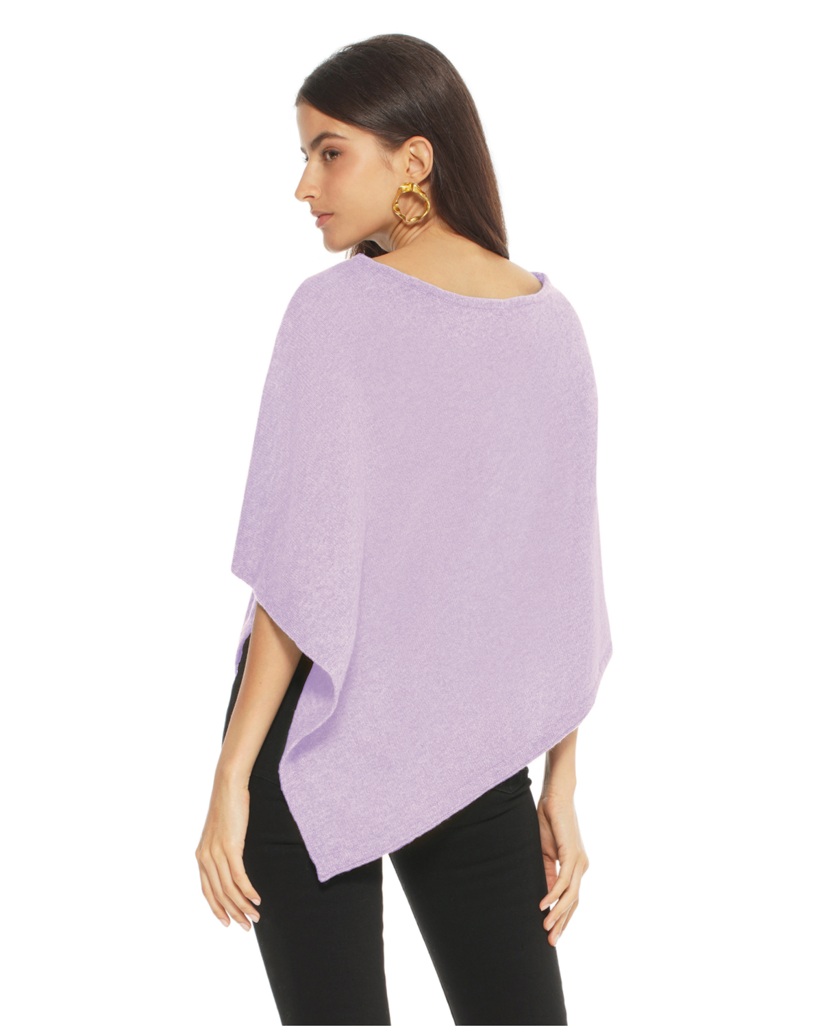 Women's Pure Cashmere Capelet Poncho Lilac