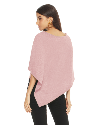 Women's Pure Cashmere Capelet Poncho Old Rose