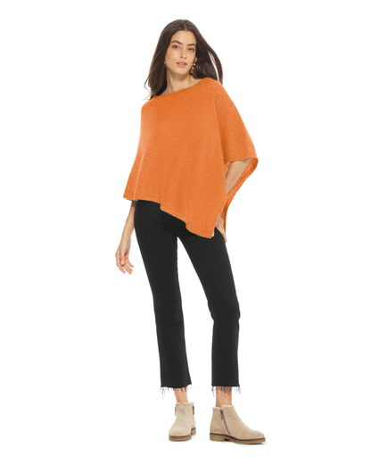 Women's Pure Cashmere Capelet Poncho Saffron