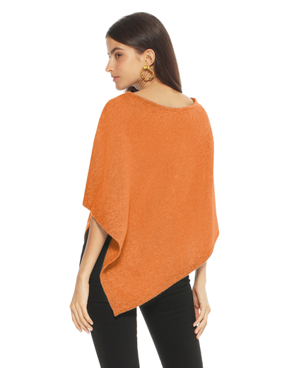 Women's Pure Cashmere Capelet Poncho Saffron