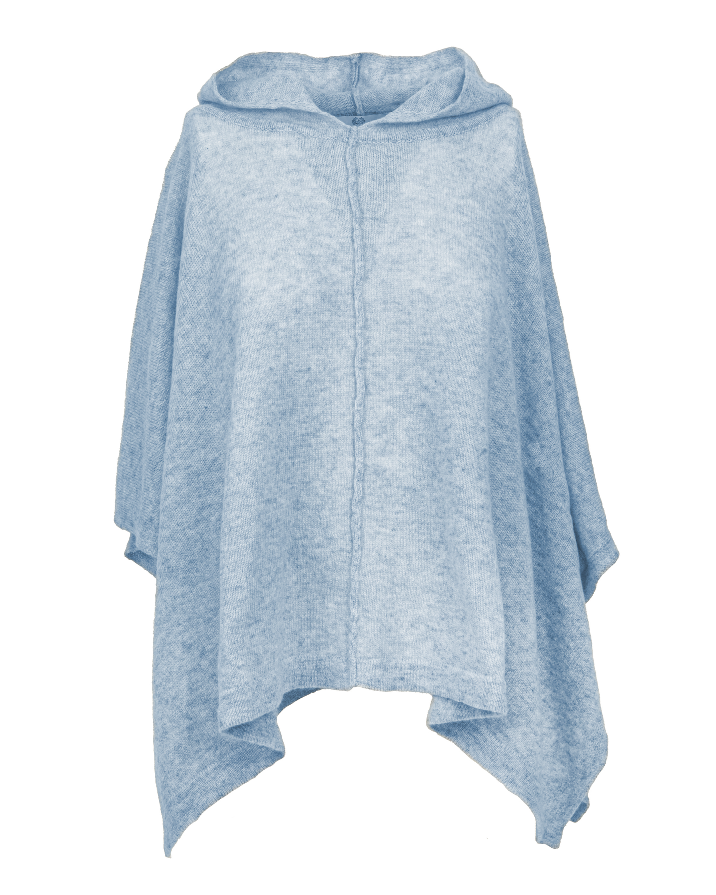 Women's Cashmere Button Hoodie Poncho Baby Blue