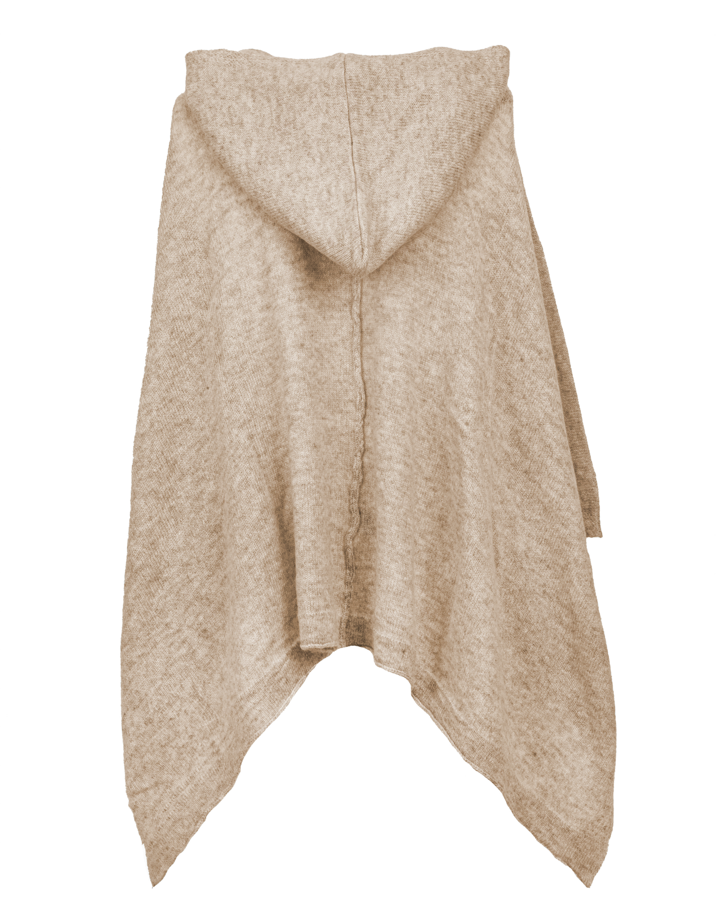 Women's Cashmere Button Hoodie Poncho Beige