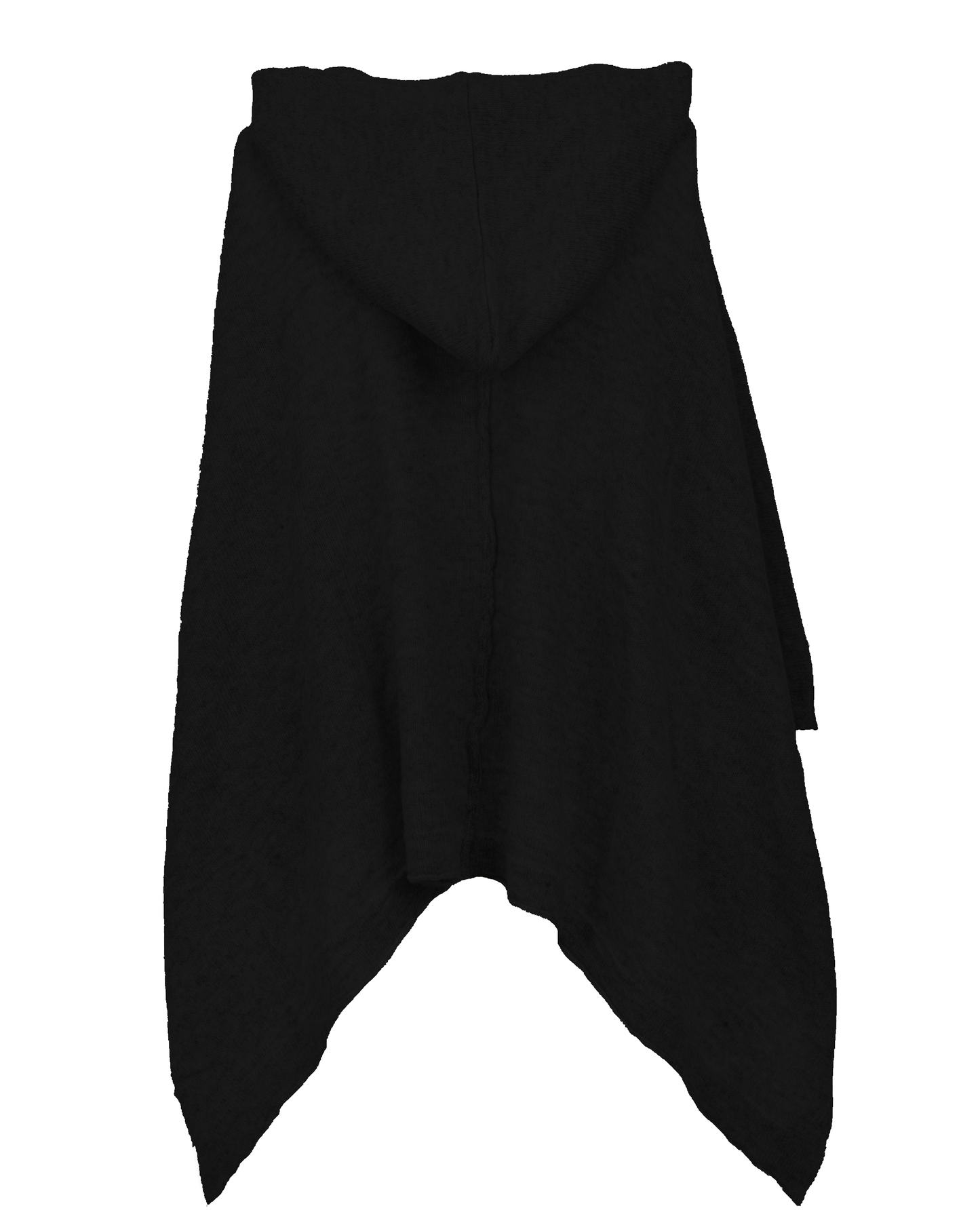 Women's Cashmere Button Hoodie Poncho Black
