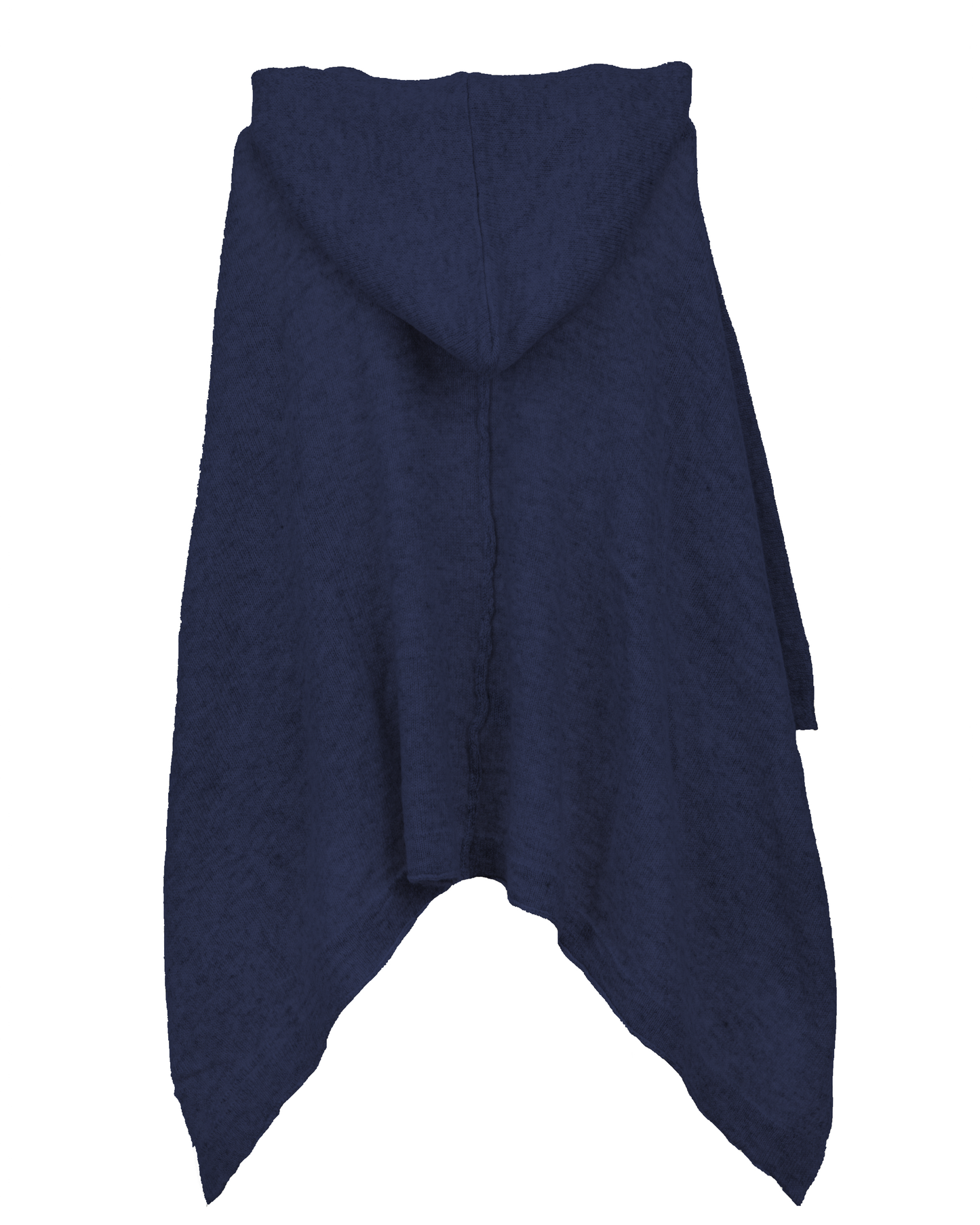 Women's Cashmere Button Hoodie Poncho Blue