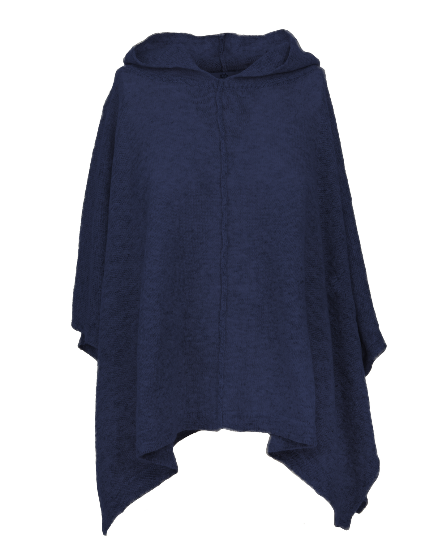 Women's Cashmere Button Hoodie Poncho Blue