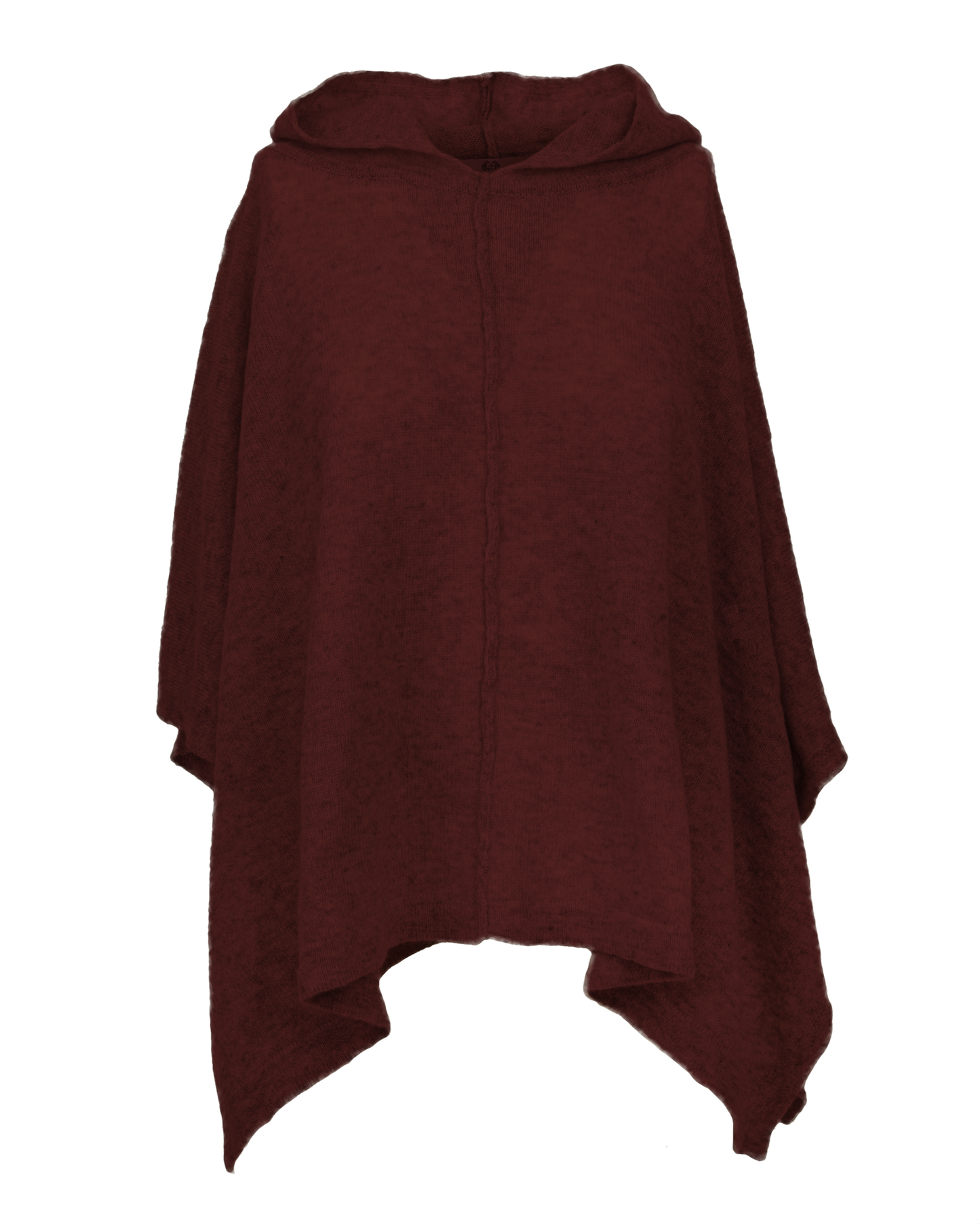 Women's Cashmere Button Hoodie Poncho Bordeaux