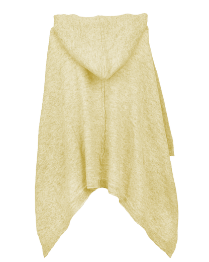 Women's Cashmere Button Hoodie Poncho Butter Yellow