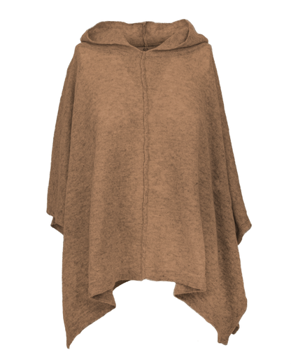 Women's Cashmere Button Hoodie Poncho Camel