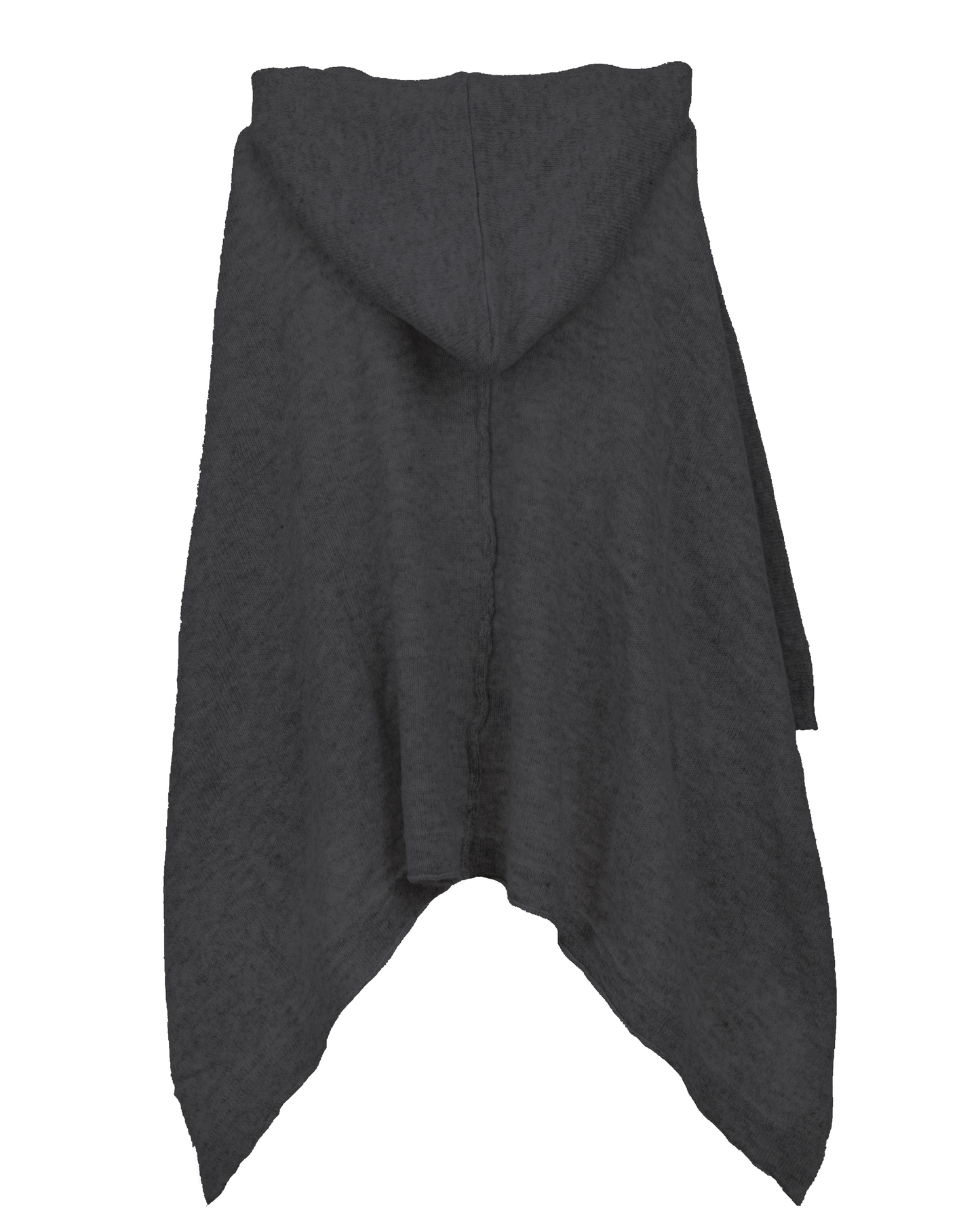 Women's Cashmere Button Hoodie Poncho Charcoal
