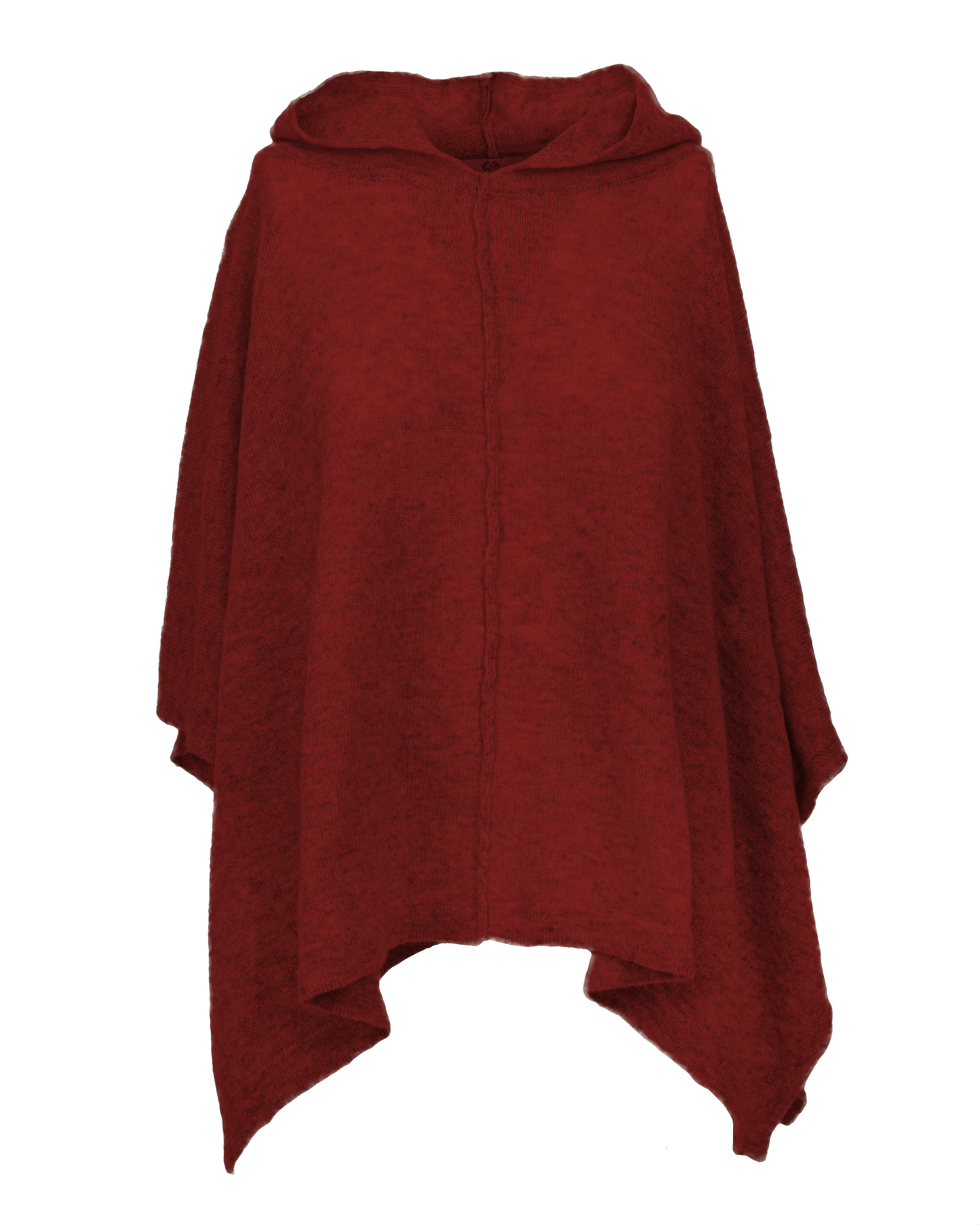 Women's Cashmere Button Hoodie Poncho Chianti