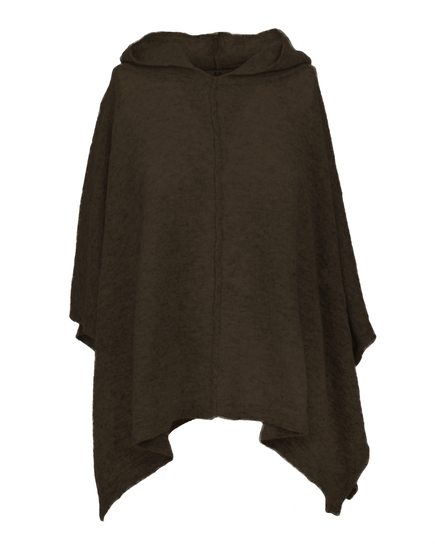 Women's Cashmere Button Hoodie Poncho Coffee